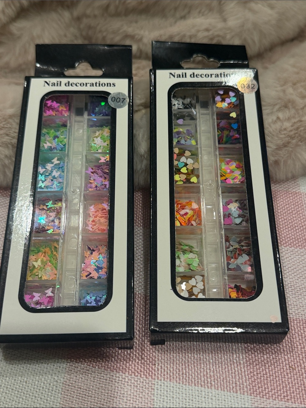 Nail Decorations  heart and butterfly Multi-Color Set - 2 Pack